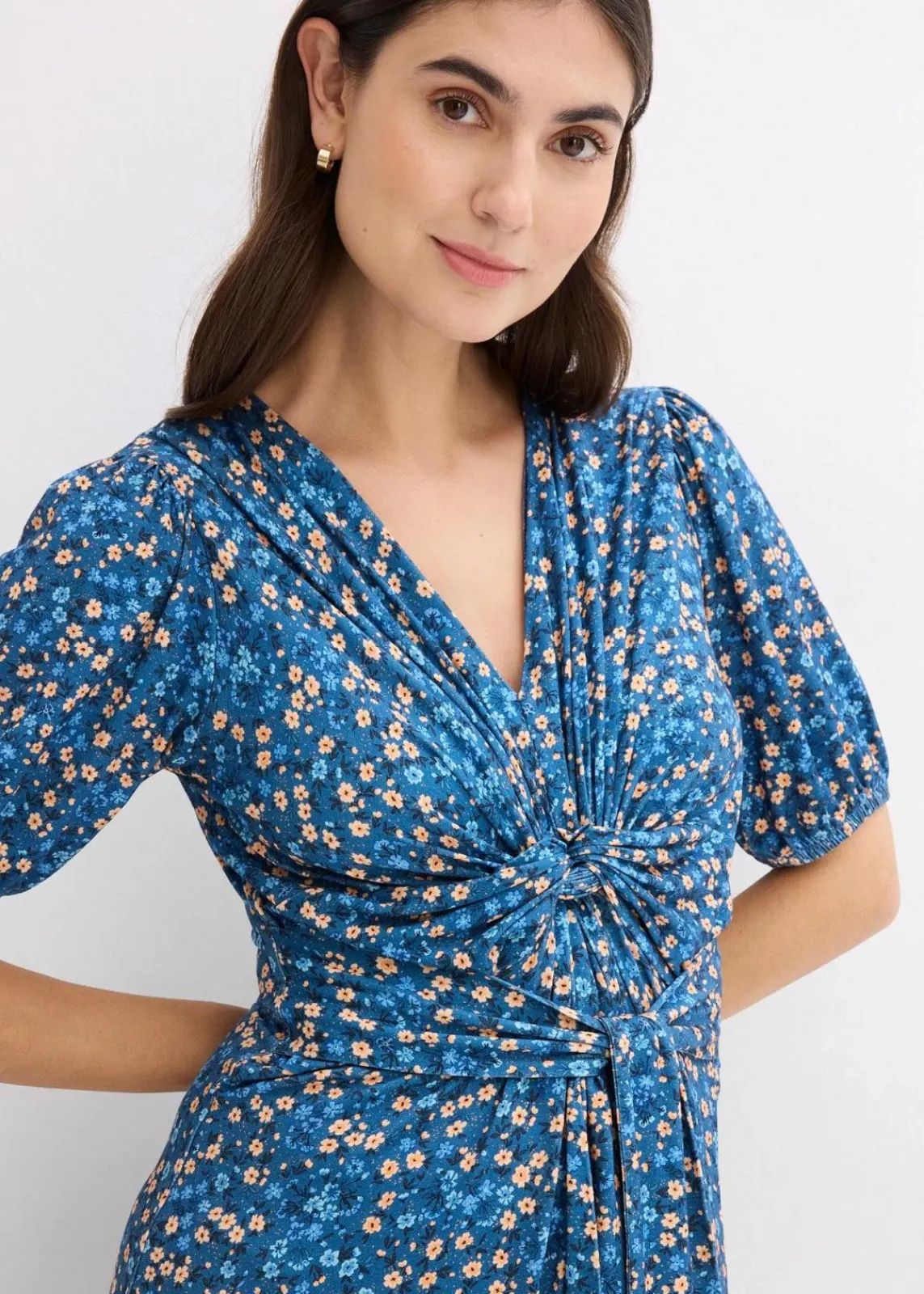 bonprix Umstandsmode|Bekleidung·Blazer^Maxi-Umstands- und Stillkleid aus Jersey hellindigo geblümt