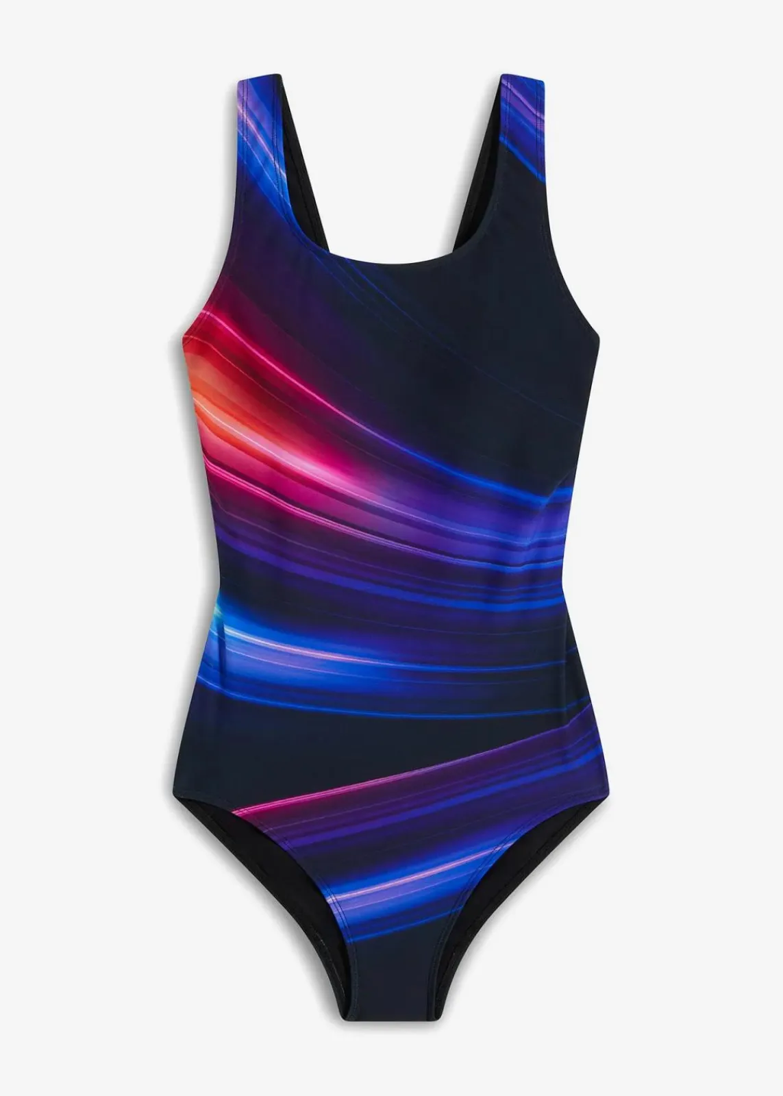 bonprix Nachhaltigere Materialien|Shapewear^Medium Shape-Badeanzug schwarz graphisch