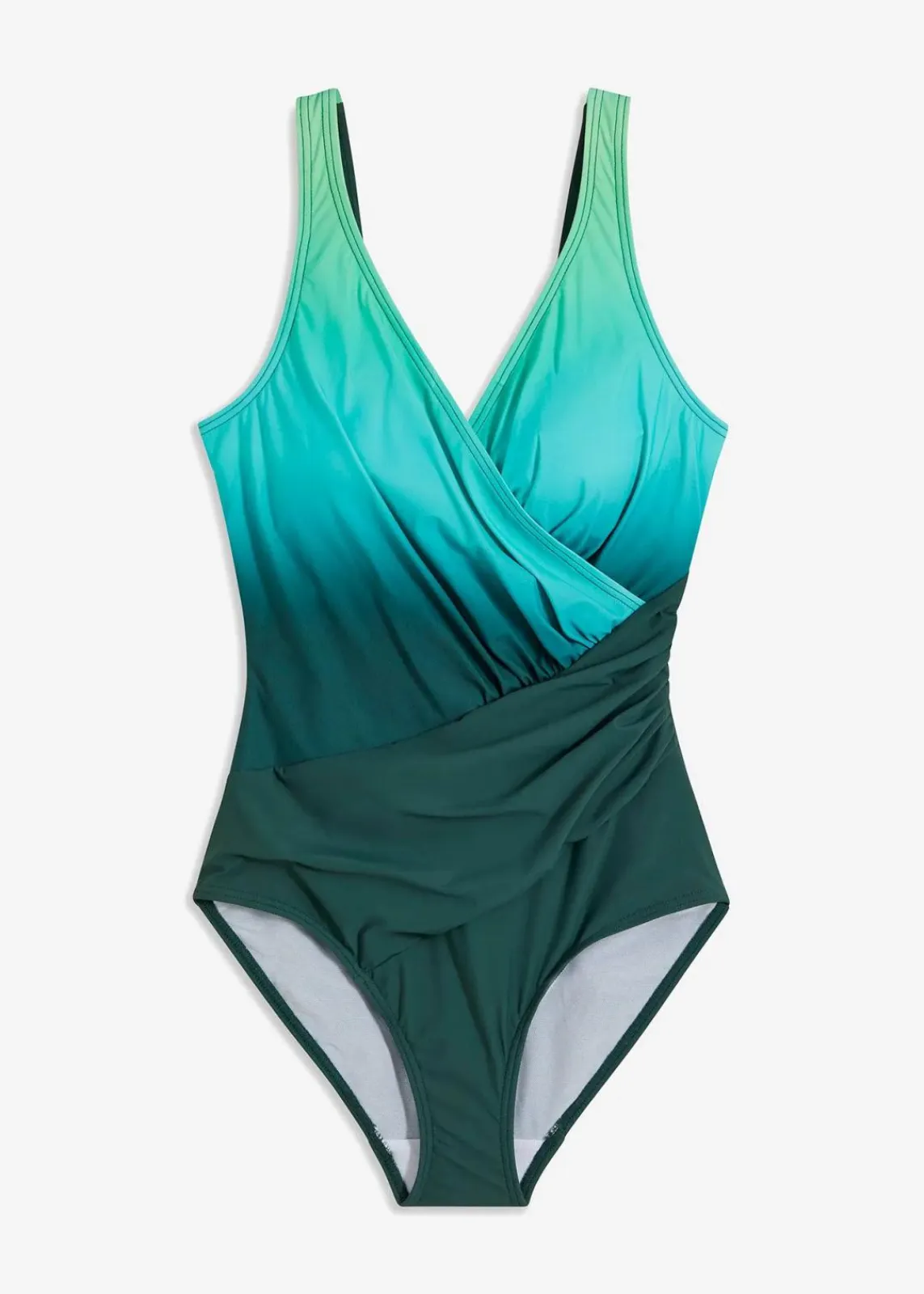 bonprix Shapewear|Badeanzüge^Medium Shape-Badeanzug in Wickeloptik smaragd