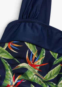 bonprix Nachhaltigere Materialien|Shapewear^Medium Shape-Badeanzug mit breiten Trägern dunkelblau floral