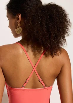 bonprix Nachhaltigere Materialien|Badeanzüge^Medium Shape-Badeanzug mit Wickeloptik koralle