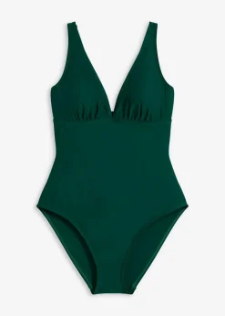 bonprix Bademode·Badeanzüge|Bademode·Shapewear^Medium Shape-Badeanzug mit tiefem Ausschnitt dunkelgrün