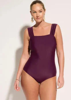bonprix Nachhaltigere Materialien|Bademode·Badeanzüge^Medium Shape-Badeanzug mit breiten Trägern holunderbeere