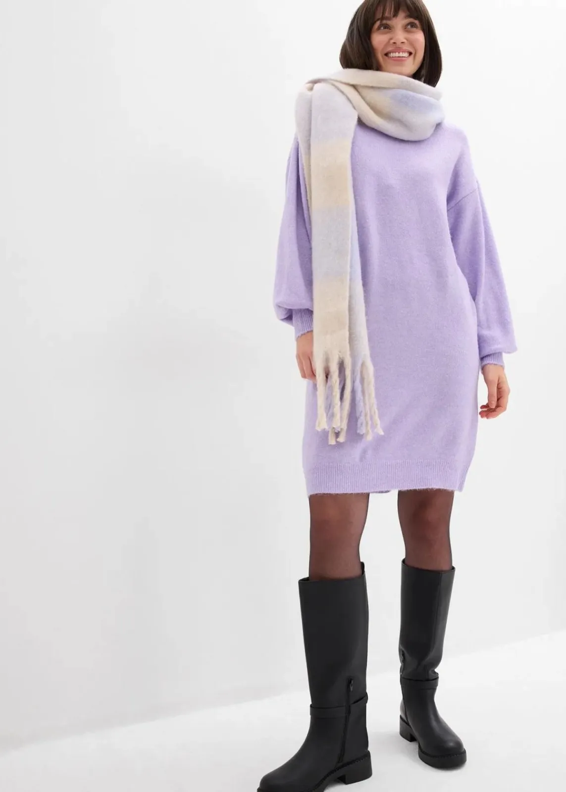 bonprix Bekleidung·Umstandsmode|Bekleidung·Pullover & Strickjacken^Meliertes Strickkleid zartflieder