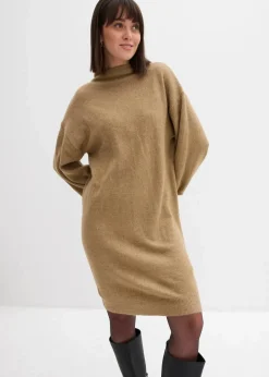 bonprix Kleider|Strickmode^Meliertes Strickkleid hellkhaki