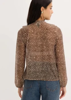 bonprix Shirts & Tops^Mesh-Shirt beige leo bedruckt