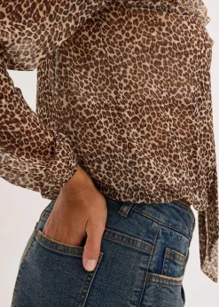 bonprix Shirts & Tops^Mesh-Shirt beige leo bedruckt