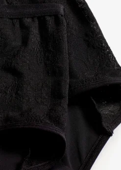 bonprix Wäsche·Höschen|Höschen^Microfaser Perioden Slip mit mittlerer Saugkraft (2er Pack) schwarz
