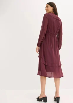bonprix Kleider|Bekleidung·Pullover & Strickjacken^Midikleid weinrot