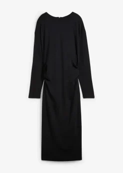 bonprix Bekleidung·Pullover & Strickjacken|Kleider^Midikleid aus bequemen Punto di Roma schwarz