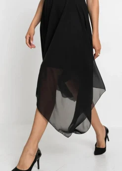 bonprix Kleider|Festliche Mode^Midikleid aus feinem Chiffon mit Pailletten schwarz