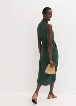 bonprix Kleider|Bekleidung·Pullover & Strickjacken^Midikleid aus fließendem Viskose-Mix schattengrün