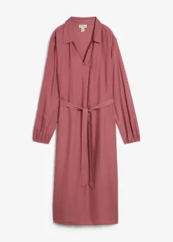 bonprix Kleider^Midikleid aus fließender Viskose softbeere