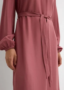 bonprix Kleider^Midikleid aus fließender Viskose softbeere