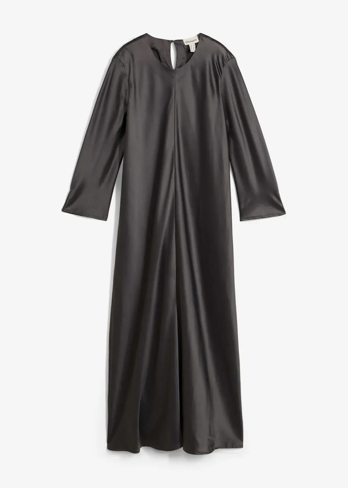 bonprix Bekleidung·Pullover & Strickjacken|Kleider^Midikleid aus glänzendem Satin anthrazit