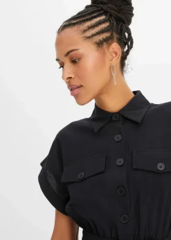 bonprix Bekleidung·Pullover & Strickjacken|Kleider^Midikleid aus reiner Baumwolle schwarz