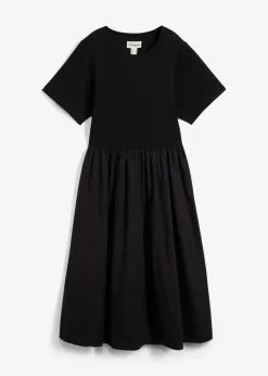 bonprix Kleider^Midikleid aus reiner Baumwolle schwarz