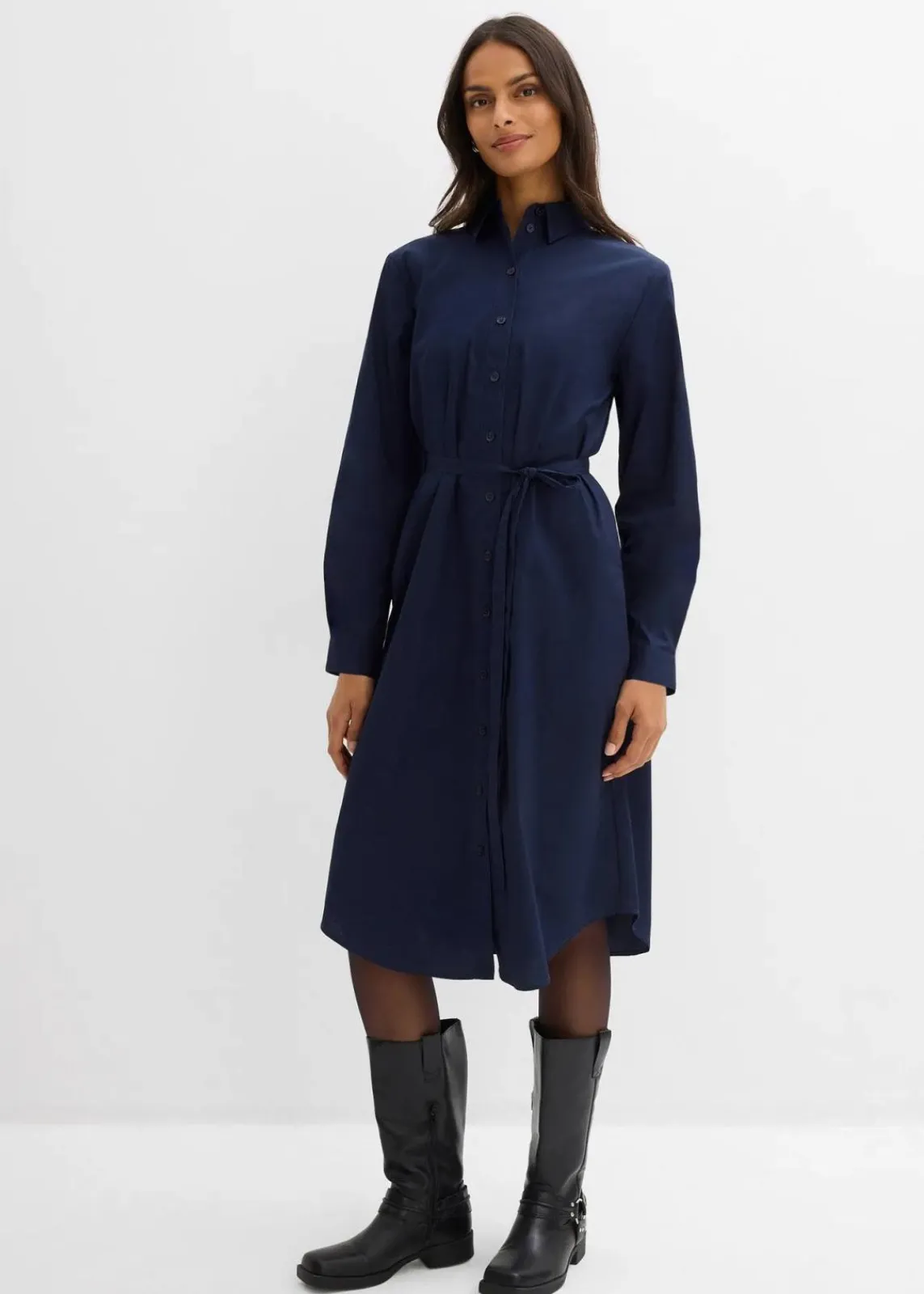 bonprix Bekleidung·Pullover & Strickjacken|Kleider^Midikleid aus reiner Bio-Baumwolle dunkelblau