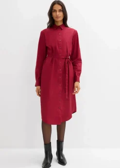 bonprix Kleider|Bekleidung·Pullover & Strickjacken^Midikleid aus reiner Bio-Baumwolle pflaumenrot