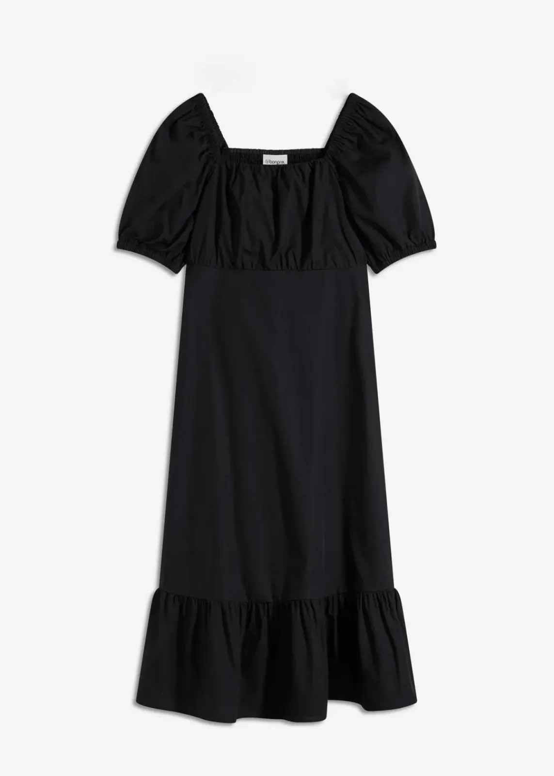 bonprix Kleider|Bekleidung·Pullover & Strickjacken^Midikleid aus reiner Bio-Baumwolle schwarz