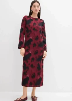 bonprix Bekleidung·Pullover & Strickjacken|Kleider^Midikleid aus Satin ahornrot