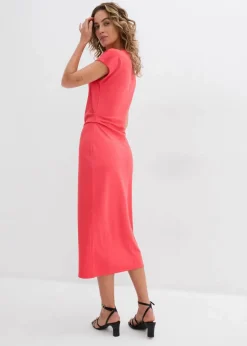 bonprix Kleider|Bekleidung·Pullover & Strickjacken^Midikleid aus softem Viskose-Mix paradiespink