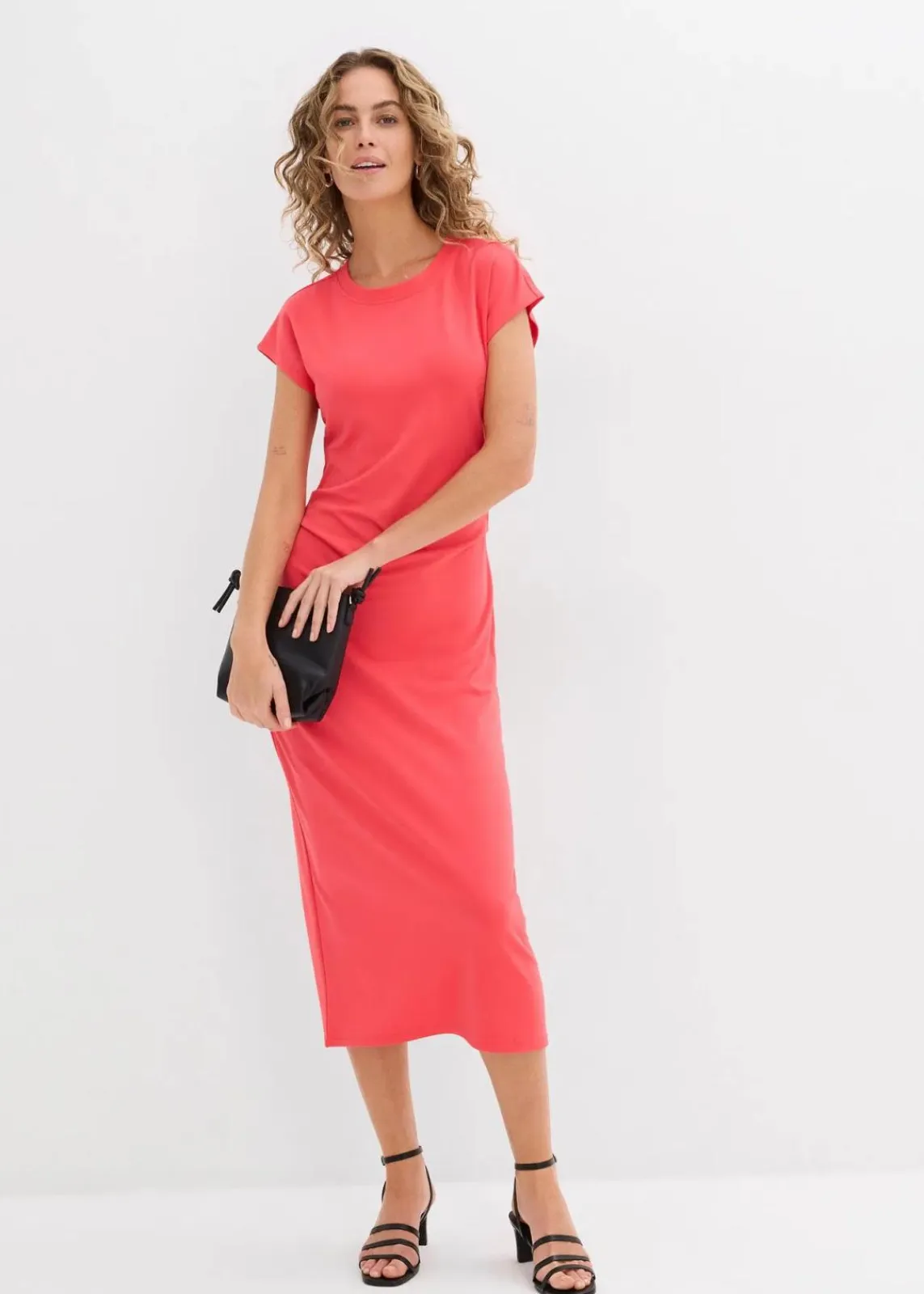 bonprix Kleider|Bekleidung·Pullover & Strickjacken^Midikleid aus softem Viskose-Mix paradiespink