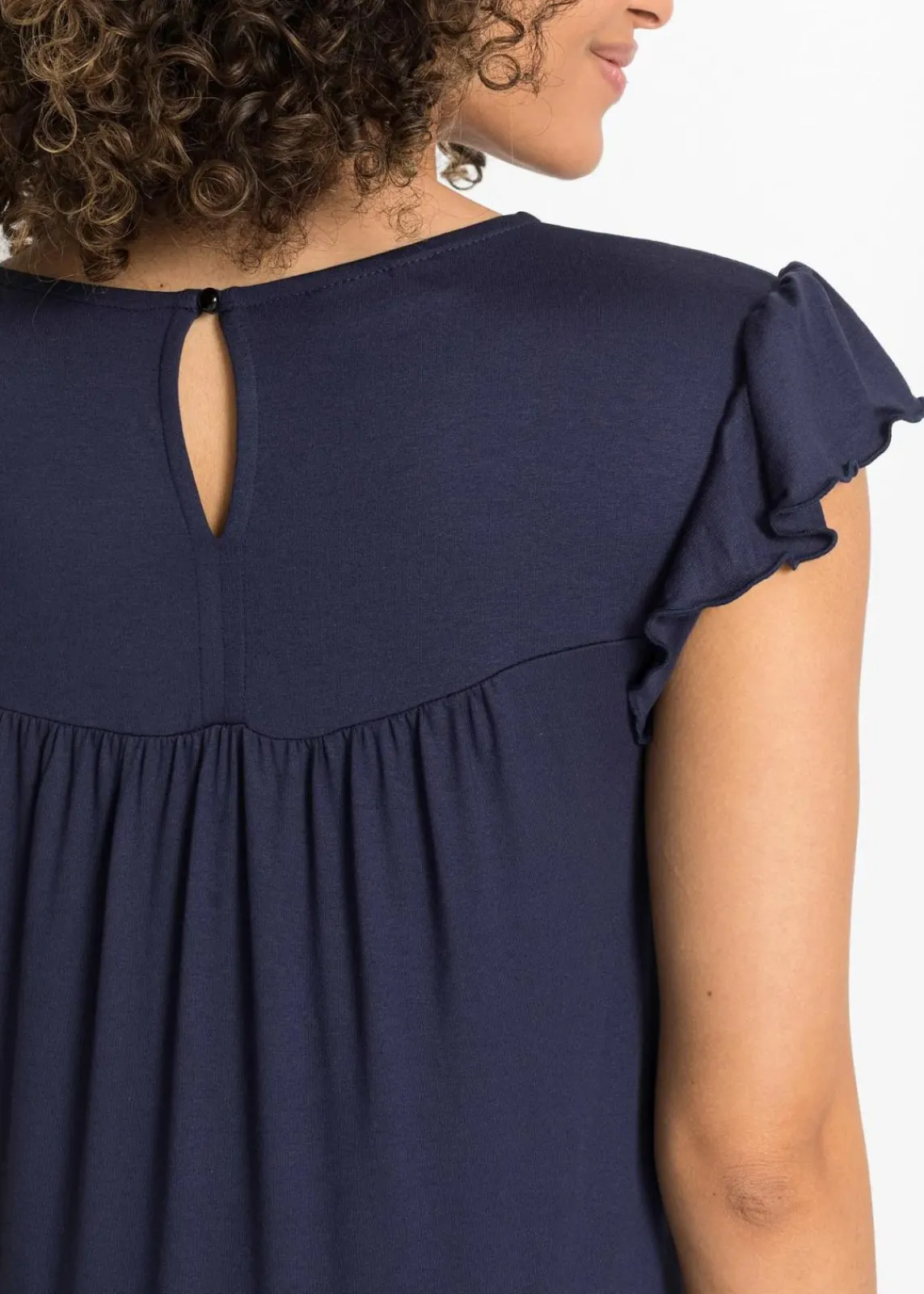 bonprix Bekleidung·Pullover & Strickjacken|Kleider^Midikleid aus Viskose dunkelblau