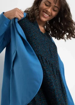 bonprix Kleider|Nachhaltigere Materialien^Midikleid aus Viskose blaupetrol leo