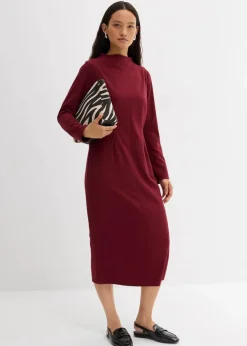 bonprix Kleider|Bekleidung·Pullover & Strickjacken^Midikleid aus Viskose-Mix ahornrot