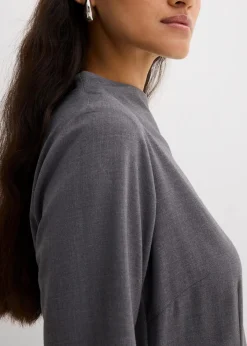 bonprix Bekleidung·Pullover & Strickjacken|Kleider^Midikleid aus Viskose-Mix schiefergrau meliert