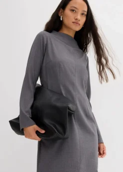 bonprix Bekleidung·Pullover & Strickjacken|Kleider^Midikleid aus Viskose-Mix schiefergrau meliert