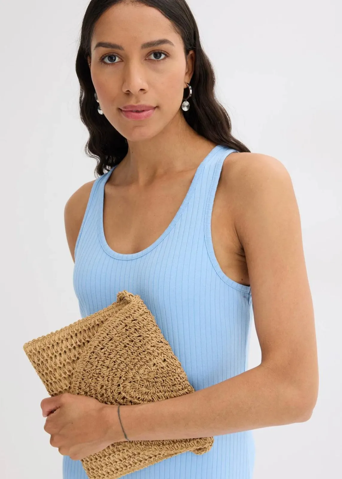 bonprix Bekleidung·Pullover & Strickjacken|Kleider^Midikleid aus weicher Rippe hellblau