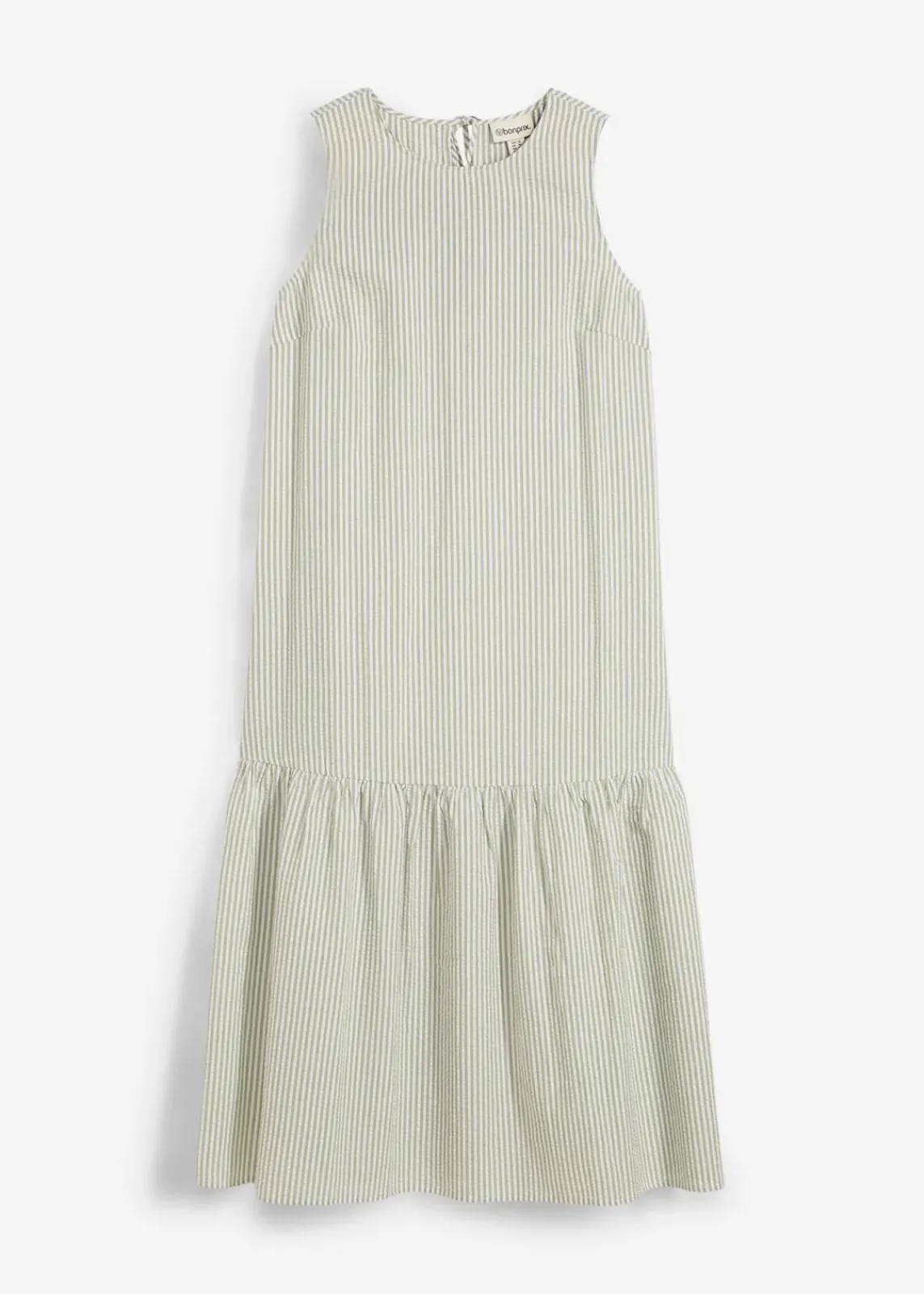 bonprix Kleider|Bekleidung·Pullover & Strickjacken^Midikleid in A-Linie edelsteingrün gestreift