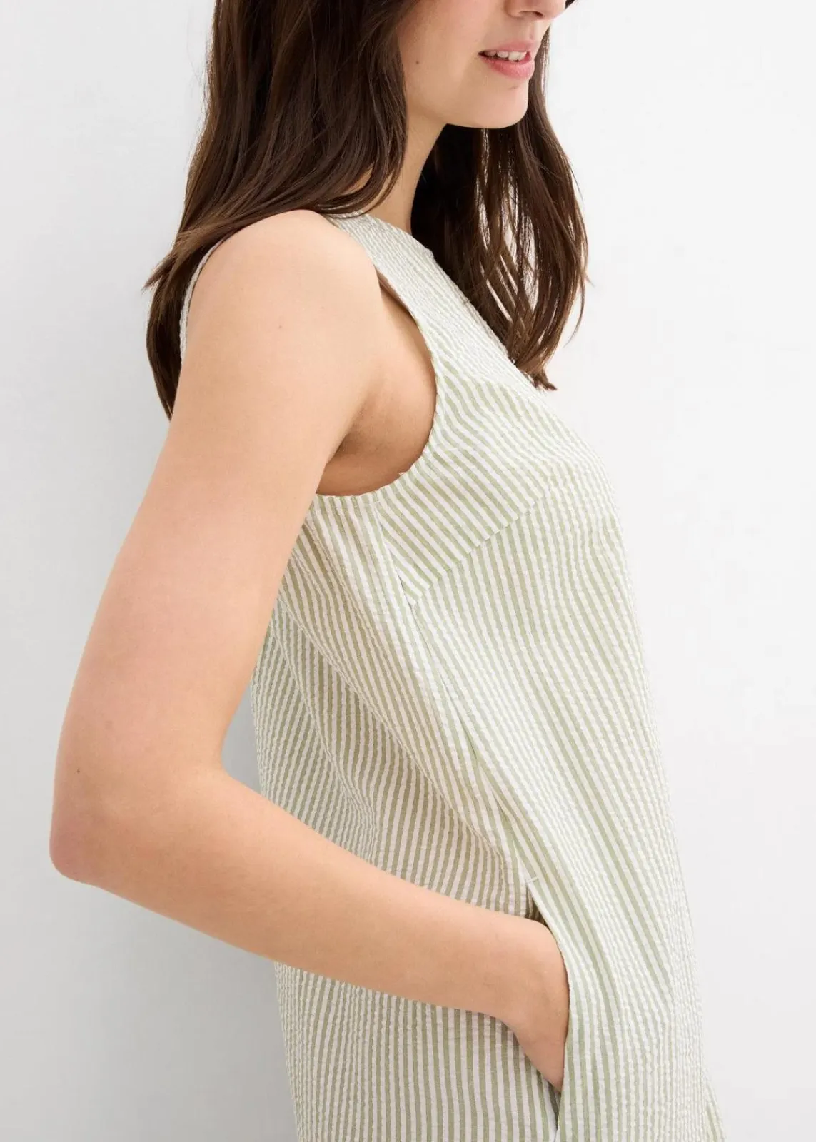 bonprix Kleider|Bekleidung·Pullover & Strickjacken^Midikleid in A-Linie edelsteingrün gestreift