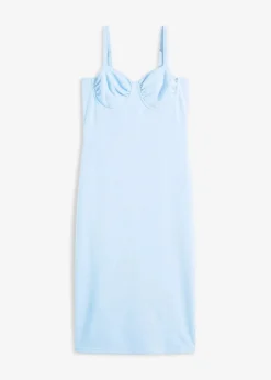 bonprix Kleider^Midikleid mit figurbetonter Passform hellblau