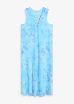 bonprix Kleider^Midikleid mit Mesh und Glitzerschnürung hellblau batik