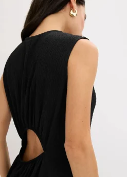 bonprix Bekleidung·Pullover & Strickjacken|Kleider^Midikleid mit Rückenausschnitt schwarz