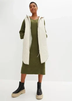 bonprix Bekleidung·Umstandsmode|Bekleidung·Pullover & Strickjacken^Midi-Strickkleid dunkelkhaki