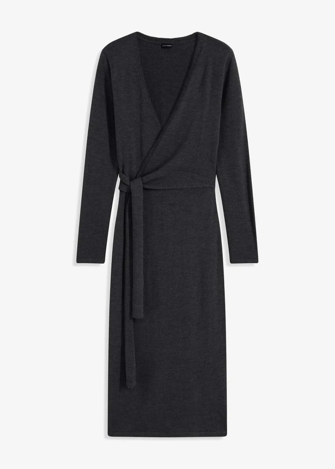 bonprix Kleider|Strickmode^Midi-Strickkleid anthrazit meliert