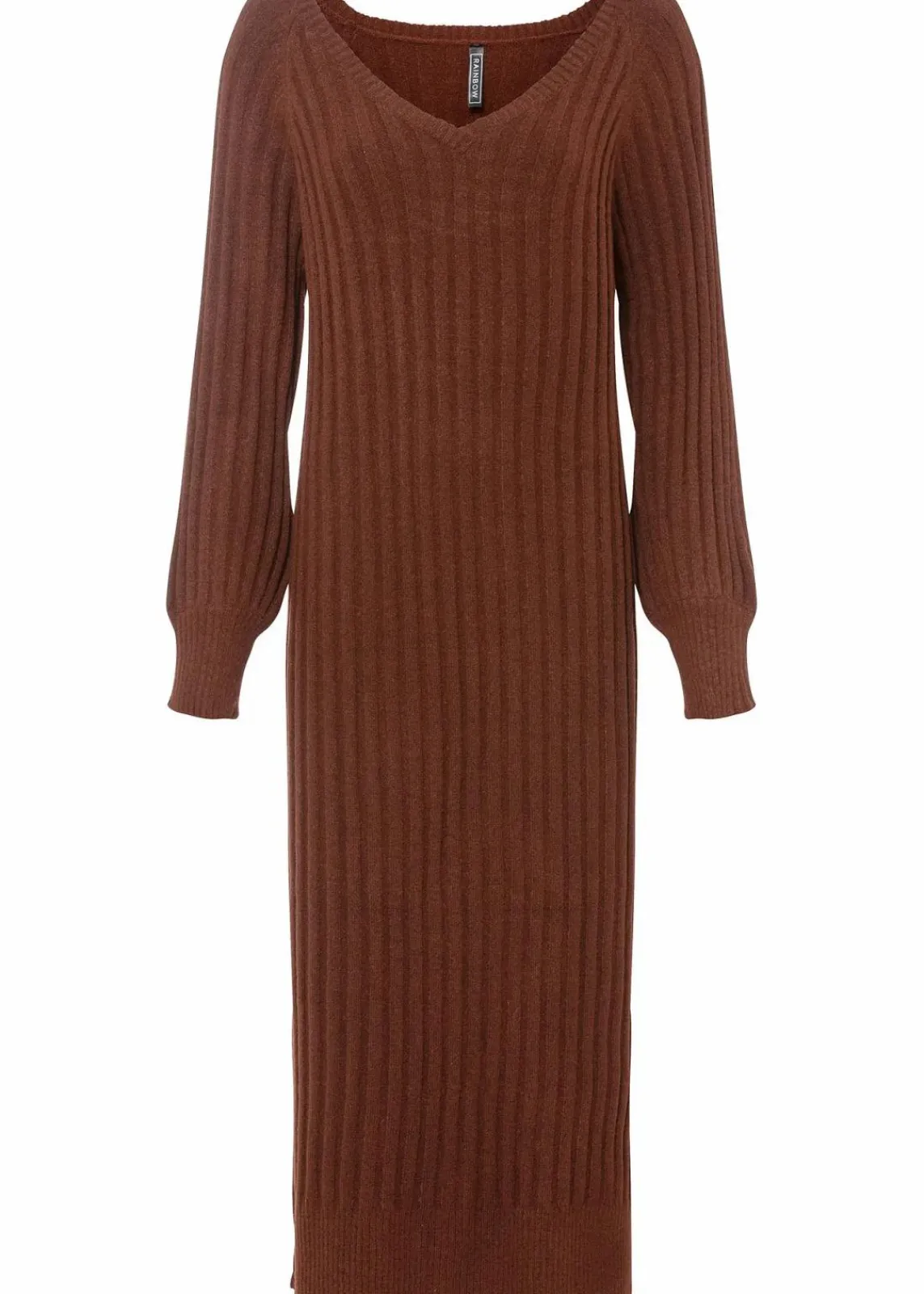bonprix Bekleidung·Umstandsmode|Bekleidung·Pullover & Strickjacken^Midi-Strickkleid mahagonibraun