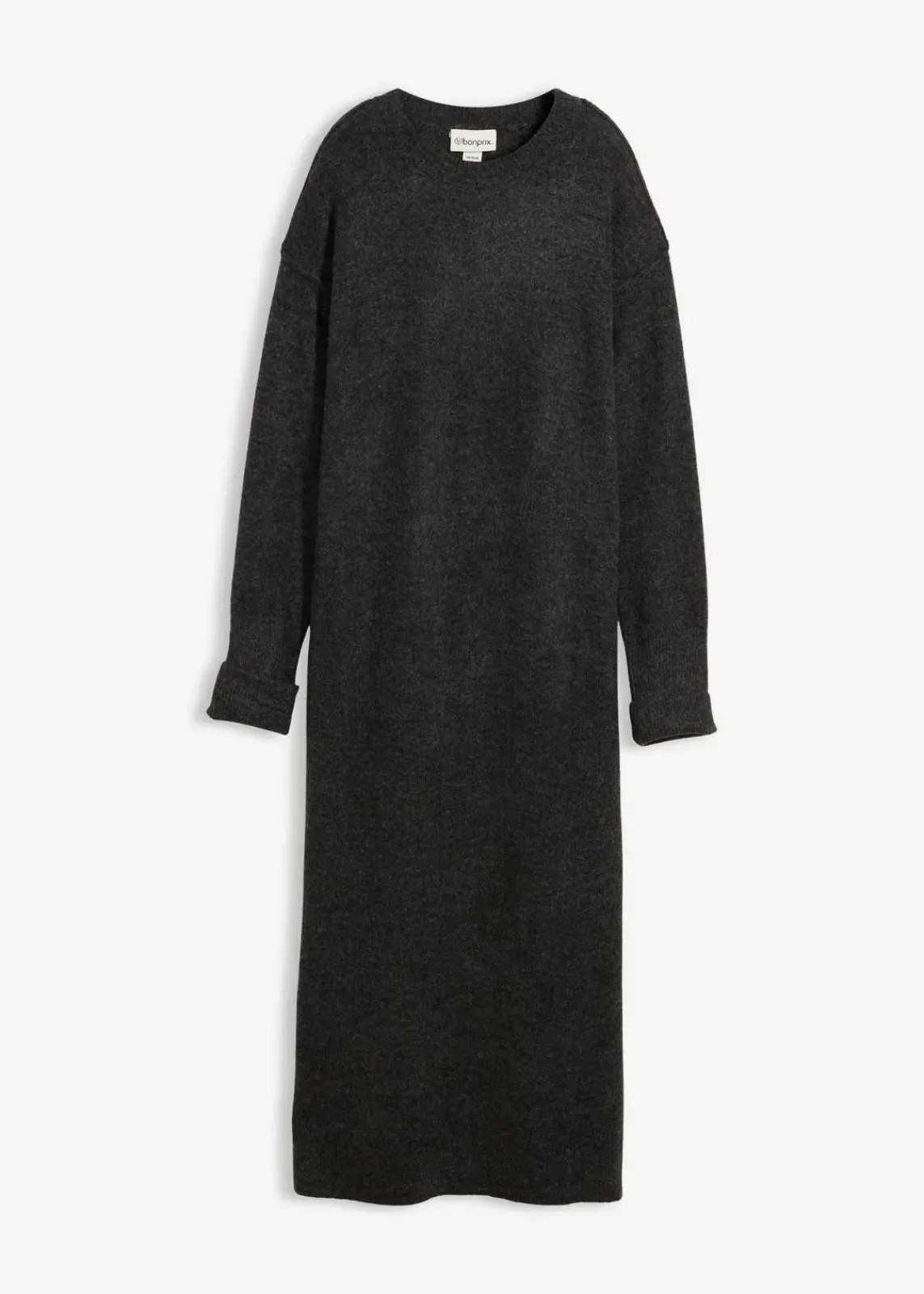 bonprix Bekleidung·Umstandsmode|Bekleidung·Pullover & Strickjacken^Midi-Strickkleid anthrazit meliert
