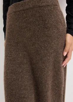 bonprix Röcke|Bekleidung·Sportbekleidung^Midi-Strickrock braun meliert