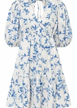 bonprix Bekleidung·Pullover & Strickjacken|Kleider^Minikleid weiss / hellblau floral