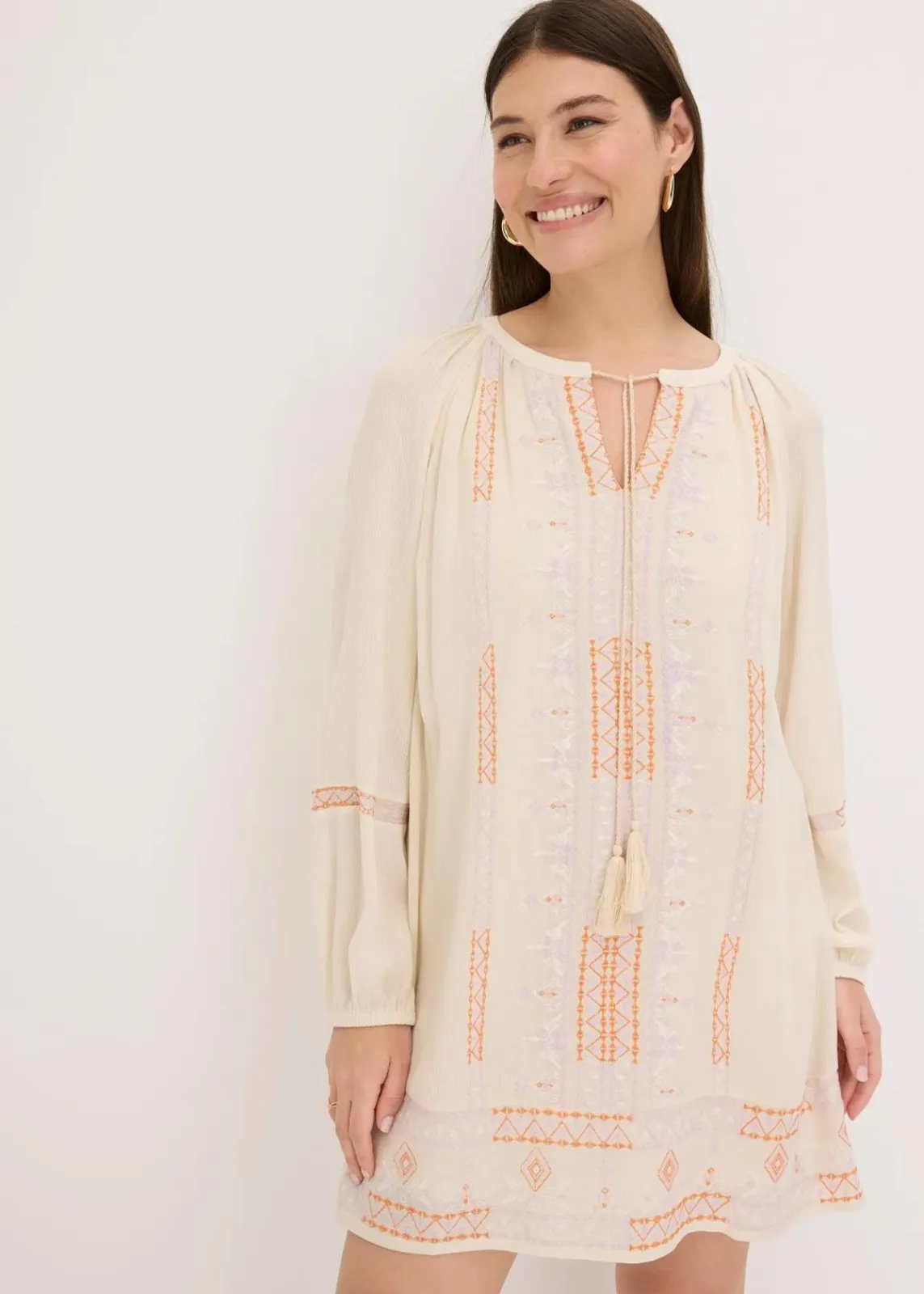 bonprix Bekleidung·Pullover & Strickjacken|Kleider^Minikleid natur