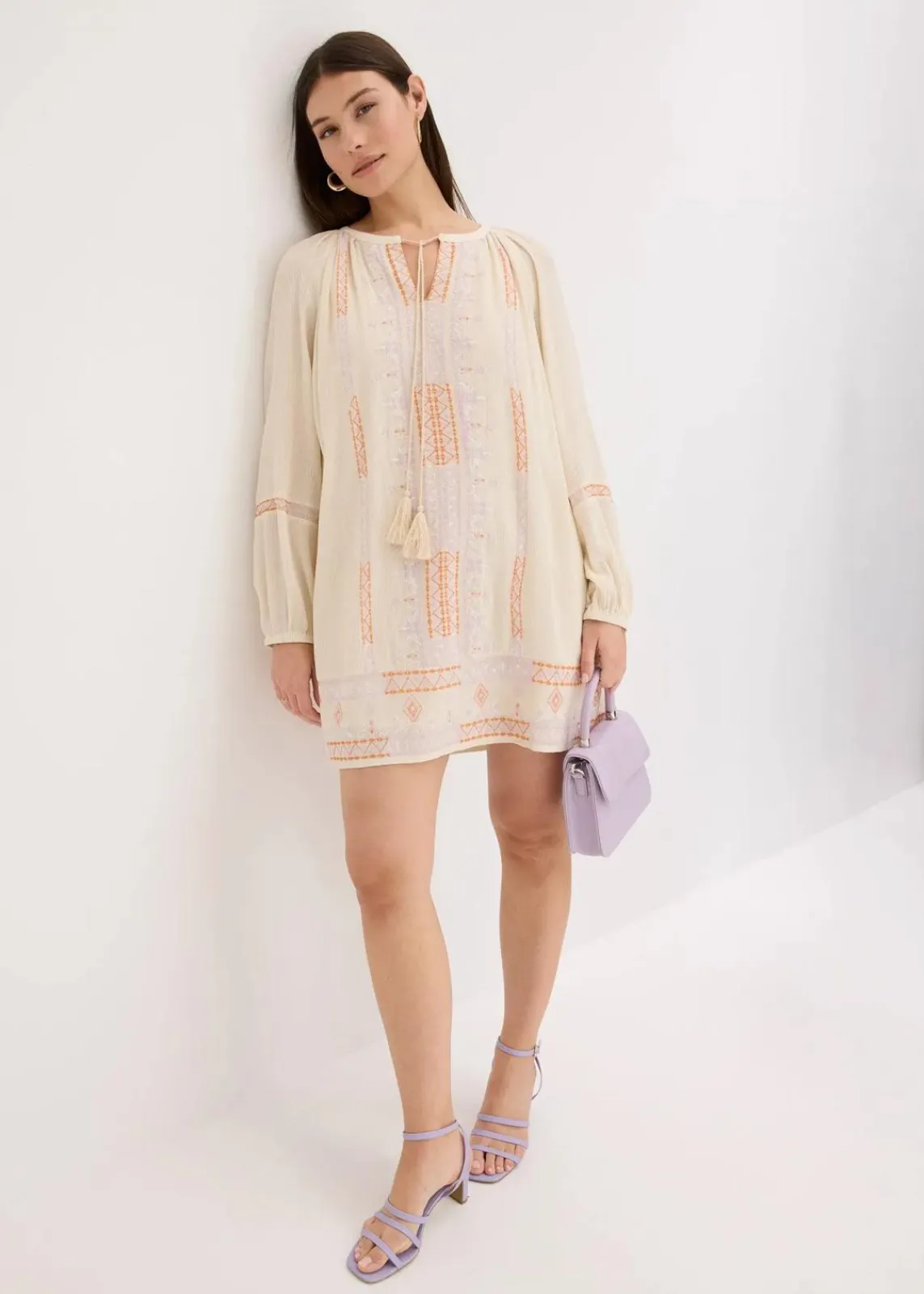 bonprix Bekleidung·Pullover & Strickjacken|Kleider^Minikleid natur