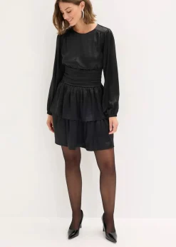 bonprix Nachhaltigere Materialien|Kleider^Minikleid schwarz