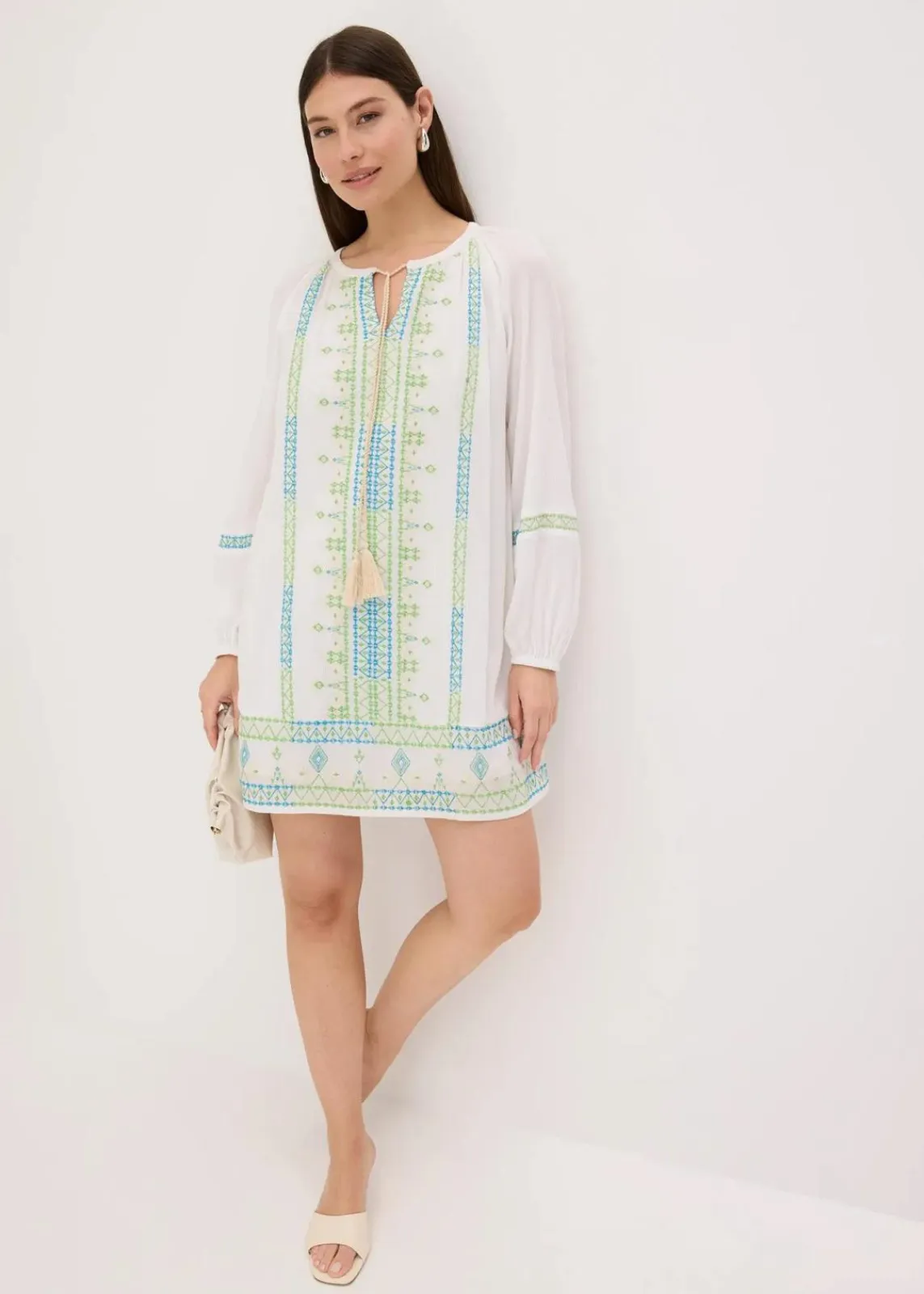 bonprix Kleider|Bekleidung·Pullover & Strickjacken^Minikleid weiß