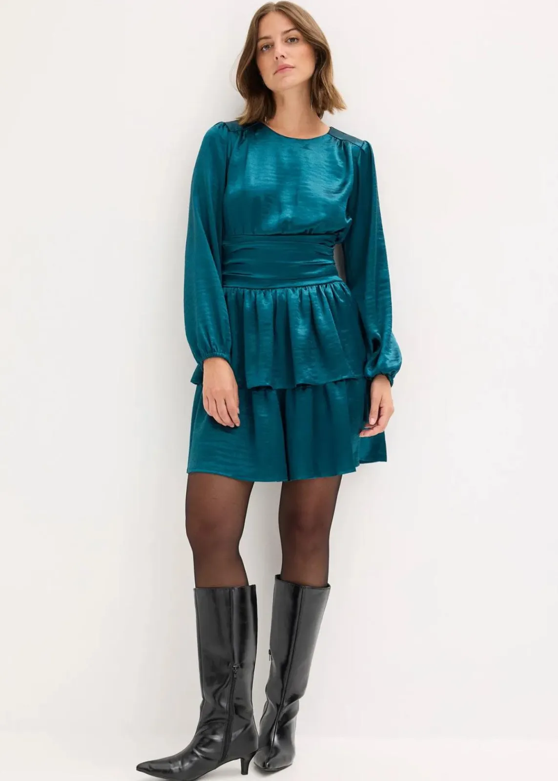 bonprix Kleider|Nachhaltigere Materialien^Minikleid petrol