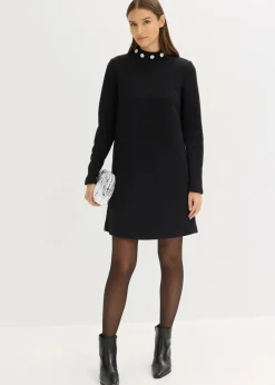 bonprix Bekleidung·Pullover & Strickjacken|Kleider^Minikleid schwarz